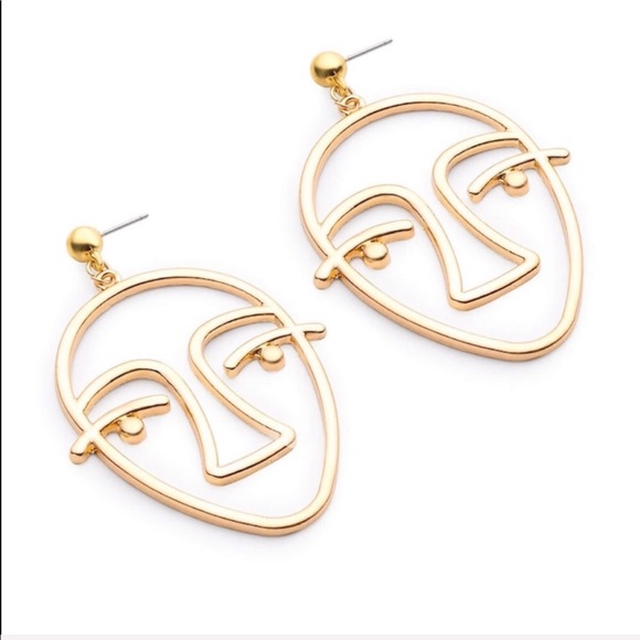 LAST SET SALE Oversize Hollow Face Earrings - Picture 3 of 4